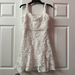 Lush White Lace Mini Dress